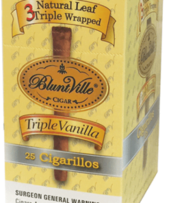 buy bluntville triple wrapped vanilla cigarillos, box of black and milds, bluntville triple vanilla, where to buy tobacco,
